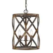 Golden 0890-3P ABI - Golden Lighting Alcott 3-light Pendant in Antique Black Iron